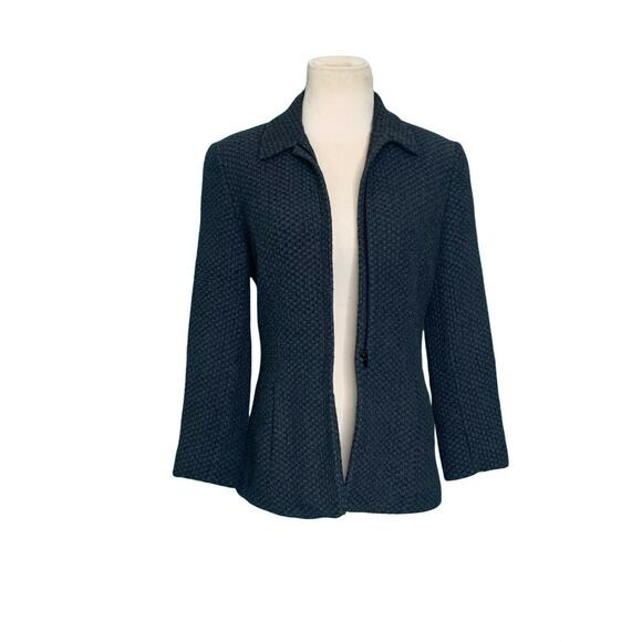 Pedro del Hierro gray woven zipper blazer jacket size 40 - Small - Picture 10 of 10